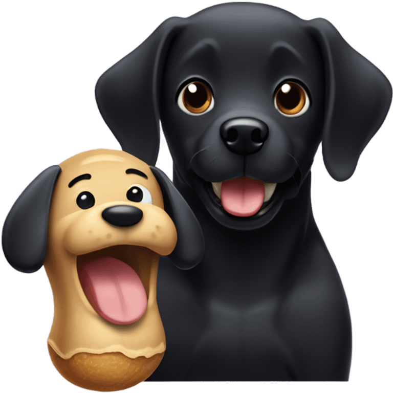 peanut with a smiling face next to a black dog  emoji