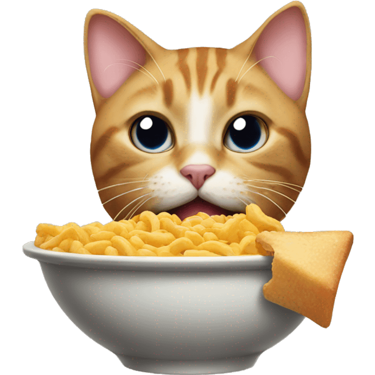 Cat eating human food emoji