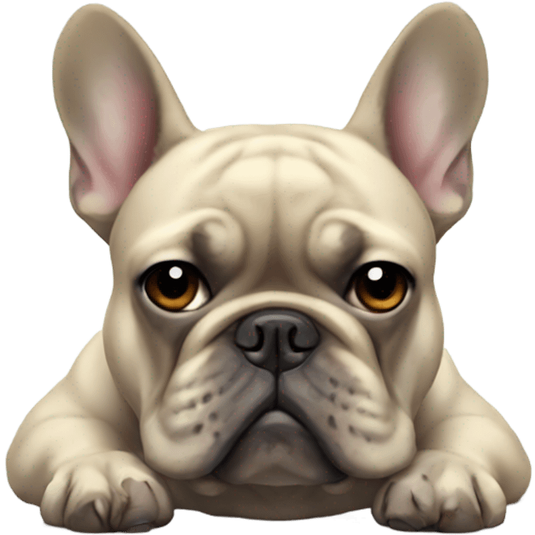 French bulldog dealing with depression emoji