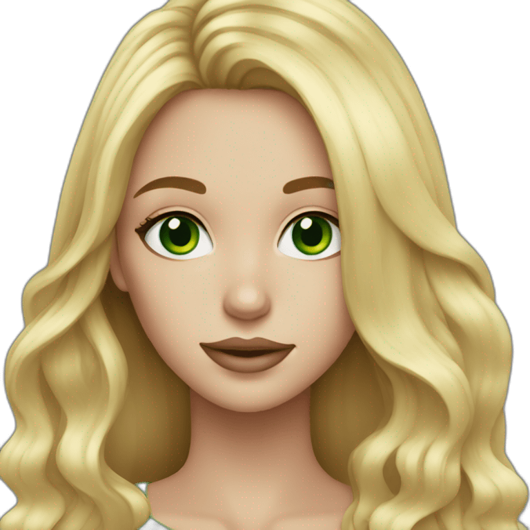 Girl with long blond hair and green eyes makeup artist  emoji