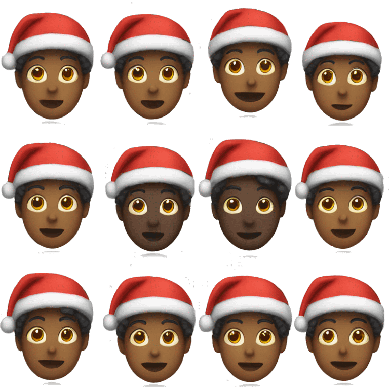 Black person with christmas hat on emoji