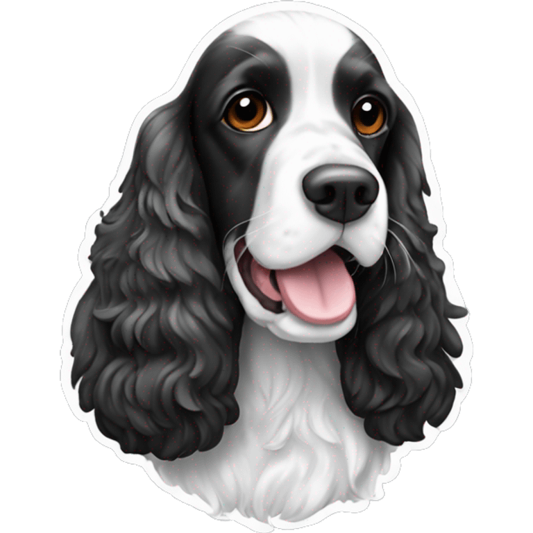 black and white english cocker spaniel emoji