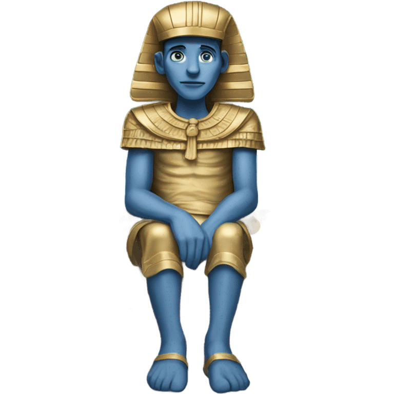 sarcophagus gold blue white black , full body  emoji