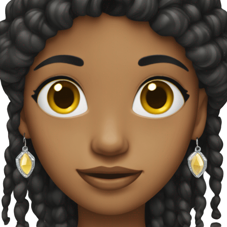 black-haired girl with earrings emoji