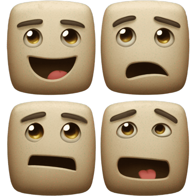 Square like stone with 9 different expressions  emoji