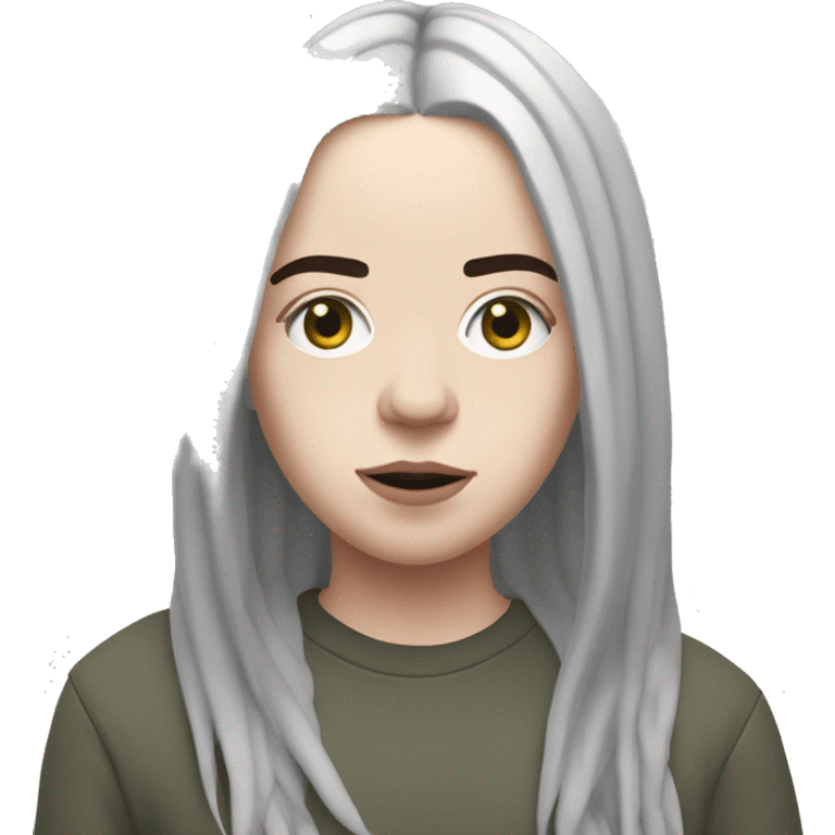 billie eilish with red roots emoji