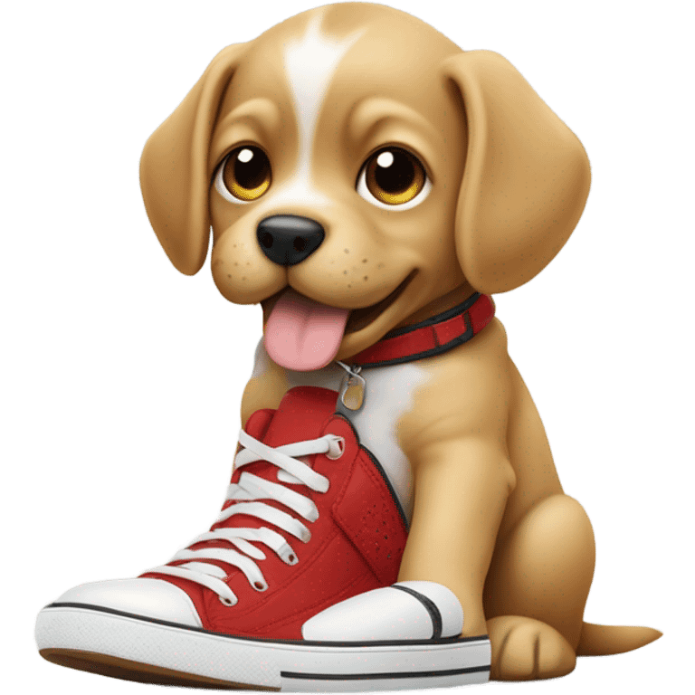 Puppy with Jordan’s on emoji