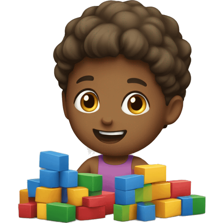 Kids playing with blocks emoji