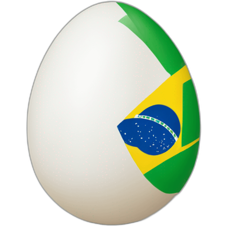 white egg with a brazil tee-shirt emoji