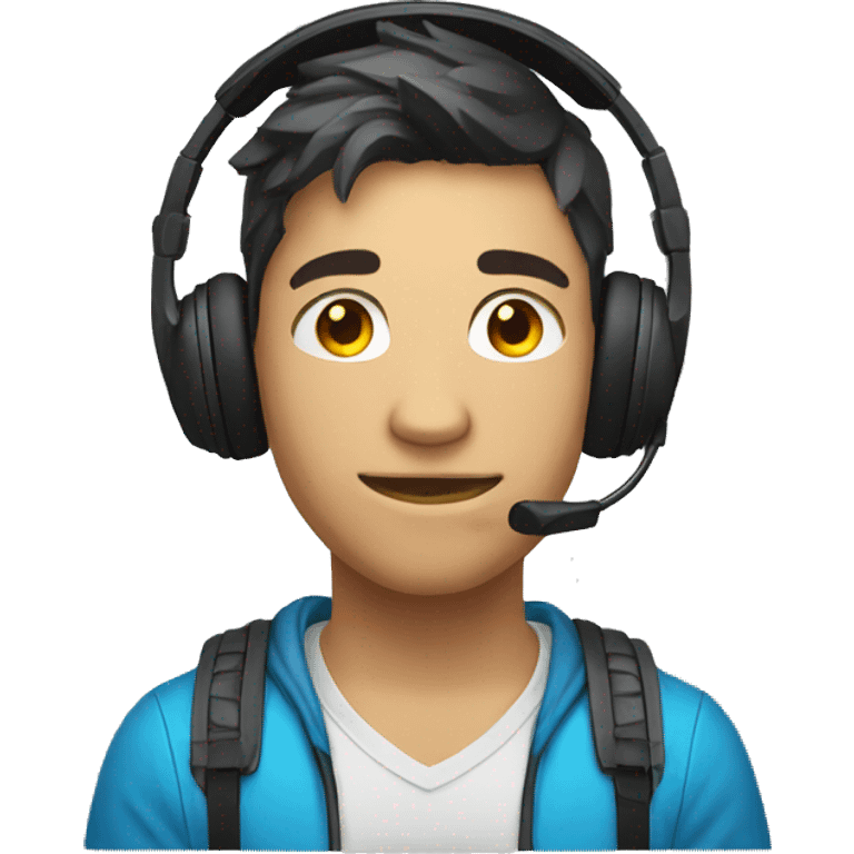 A teenage professional gamer with a gaming headset emoji