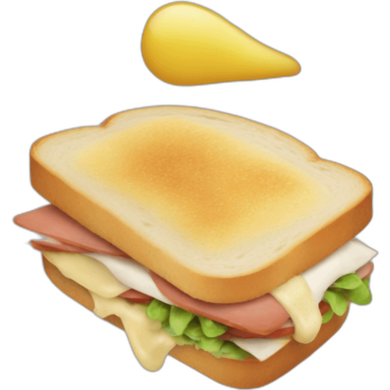 Macron mange sandwich emoji