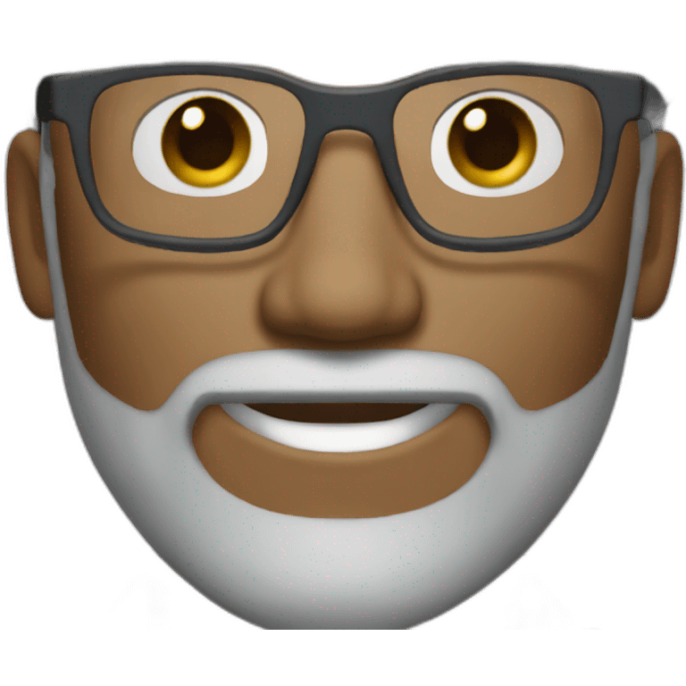 40 year old man with browline glasses, grey hair and a goatee emoji