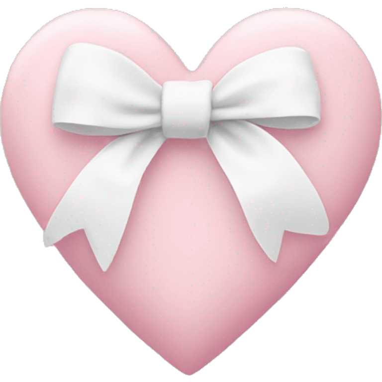 Pastel pink heart with white bow emoji