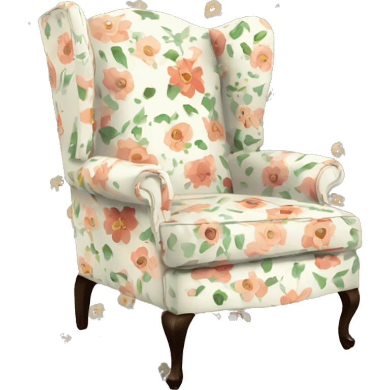 Floral printed wingback chair  emoji