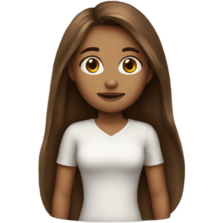 Girl long brown hair emoji