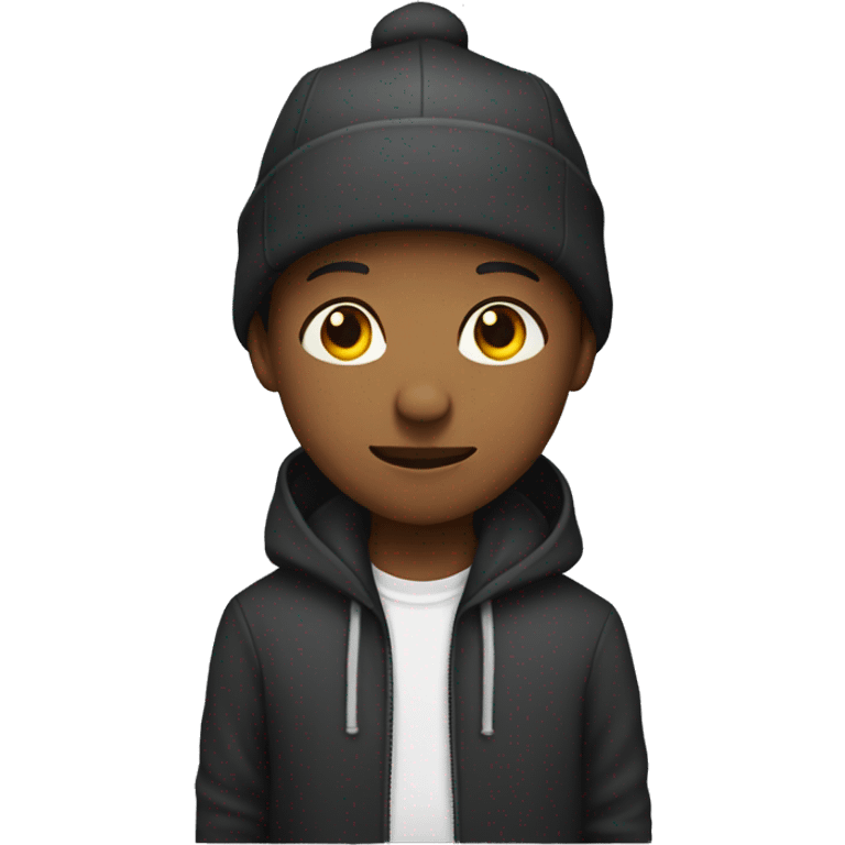 boy in hat with hoodie emoji