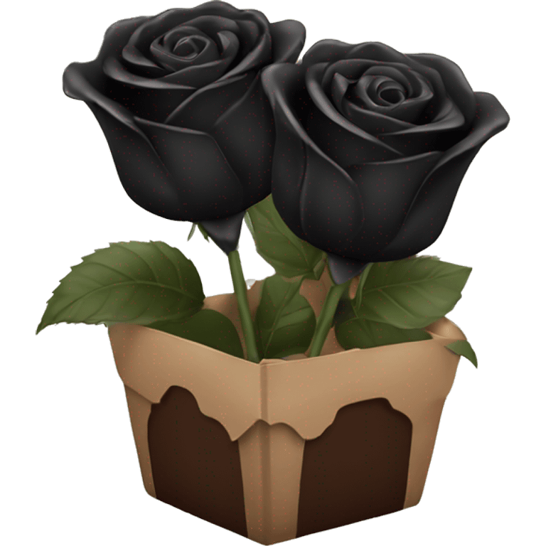 chocolates and black roses emoji