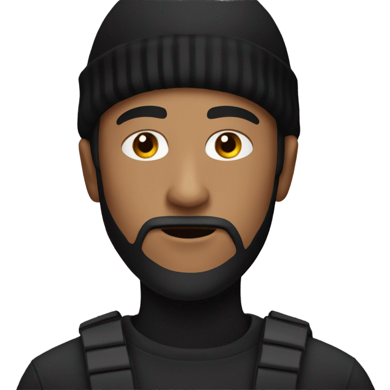 A robber wearing a black beanie emoji