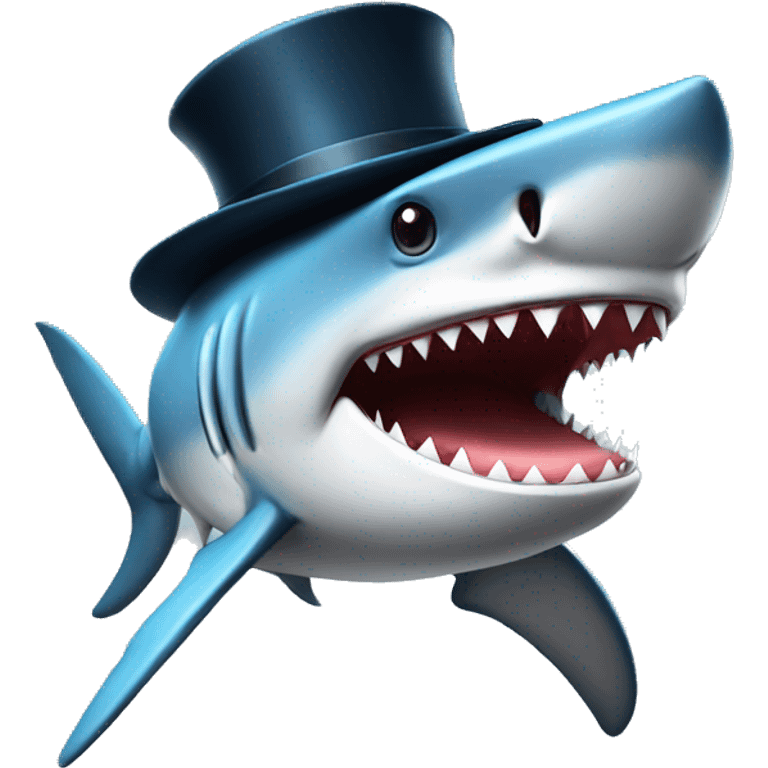 shark with top hat  emoji