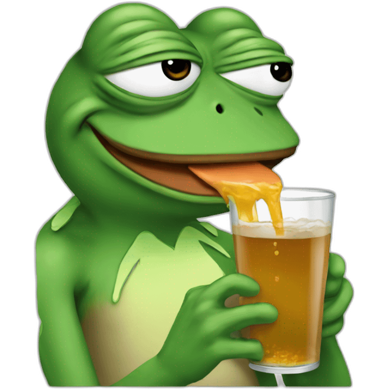 pepe frog drinking soda emoji