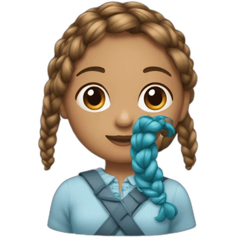 Fille avec tresse emoji