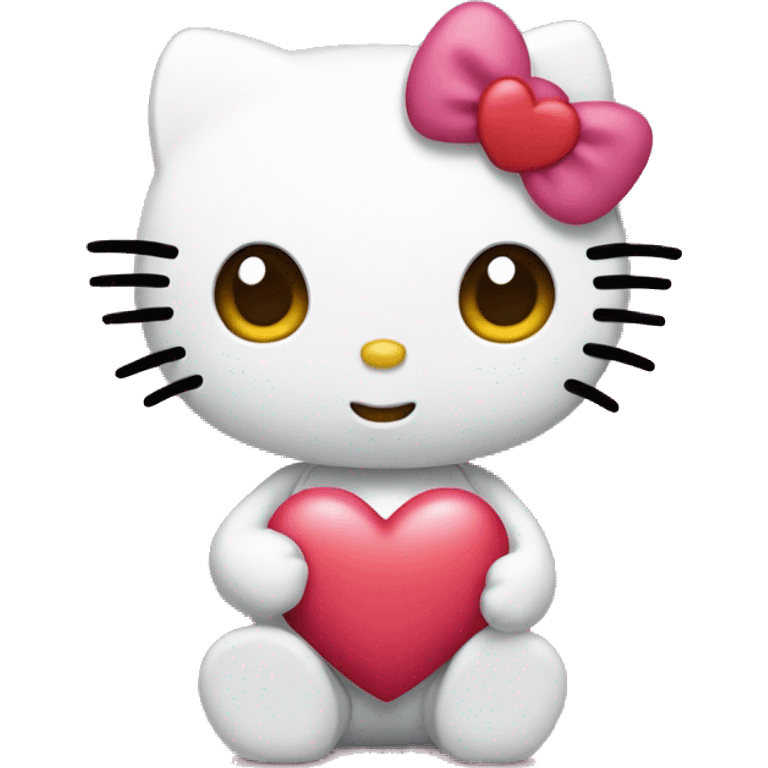 hello kitty with heart emoji