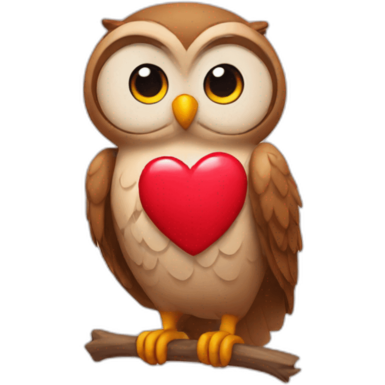 Owl with a heart  emoji