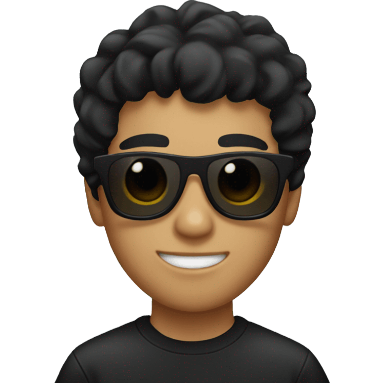 boy in sunglasses with black hair emoji