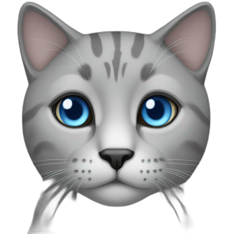 cat grey with blue eyes emoji