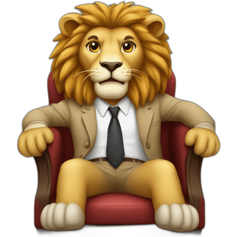 lion-sitting-on-chair-with-suite emoji