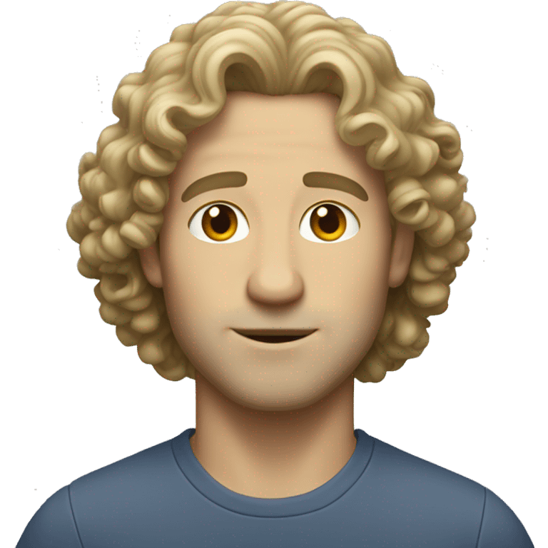 White guy with medium length curly hair emoji