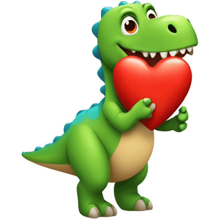 dinosaur holding a heart  emoji