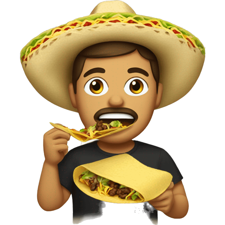 Mexican eating tacos emoji