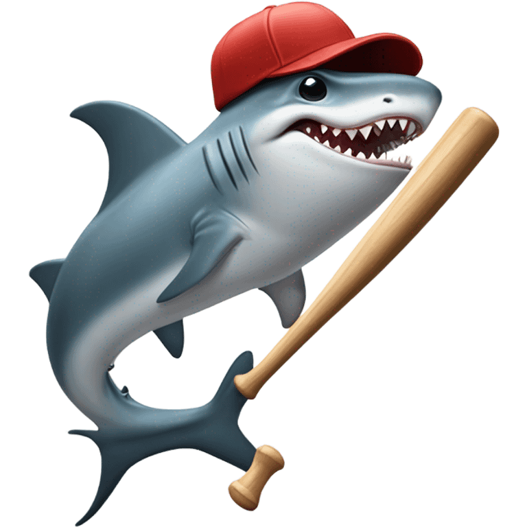 Hammerhead shark playing baseball  emoji