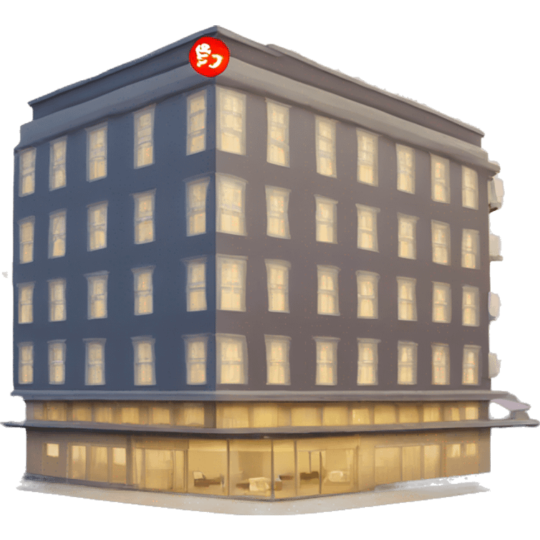 5 starts hotel building with a sign “hotel”  emoji