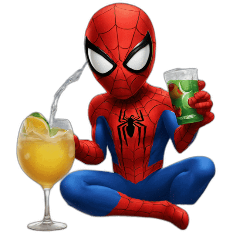 Spider man drinking  emoji