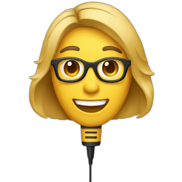 Radio host with mic emoji