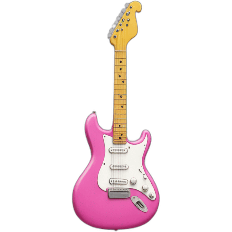 Pink banana playing electric guitar emoji