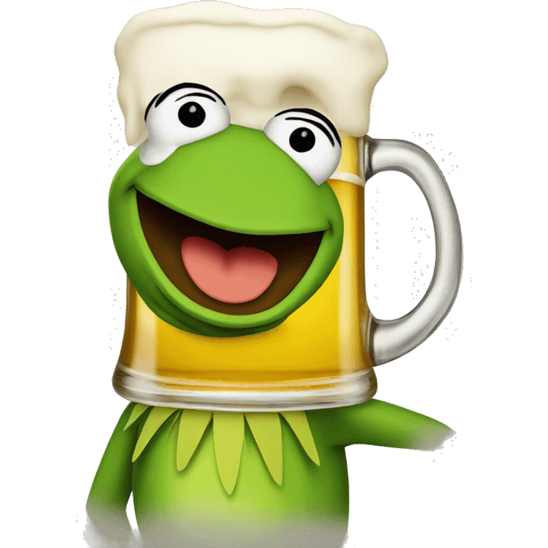 kermit the frog drinking beer emoji