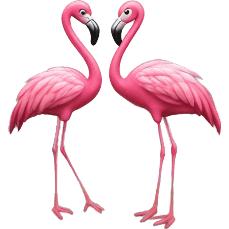 Two flamingos on island emoji