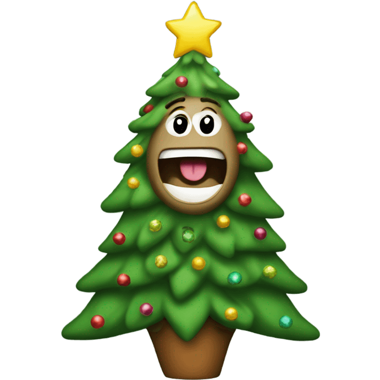 Singing Christmas tree emoji