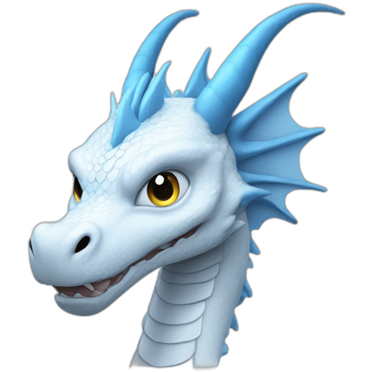 White dragon with blue eyes emoji