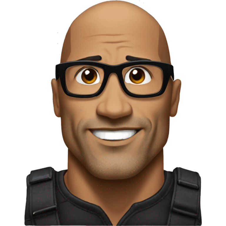 The rock avec des lunettes noires qui lève le doit vers le haut emoji