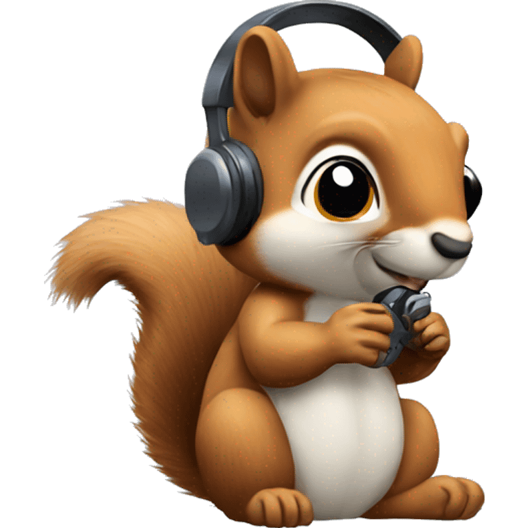 squirrel with telephone headset emoji