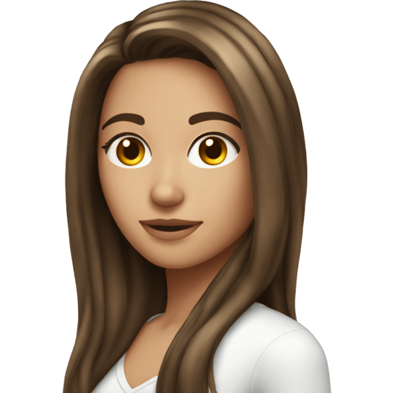 pretty brunette girl with highlights  emoji