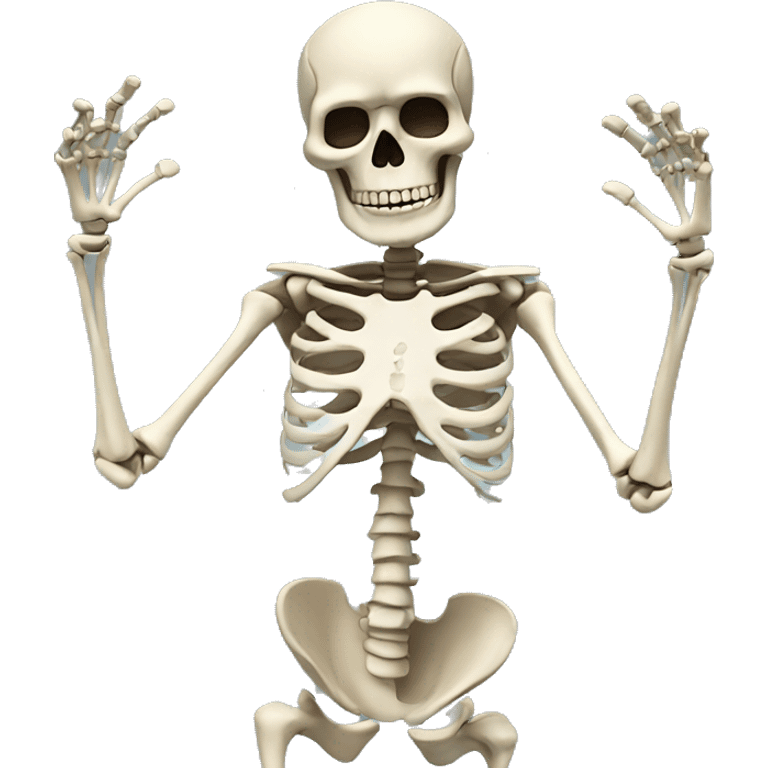 skeleton doing a face clap emoji