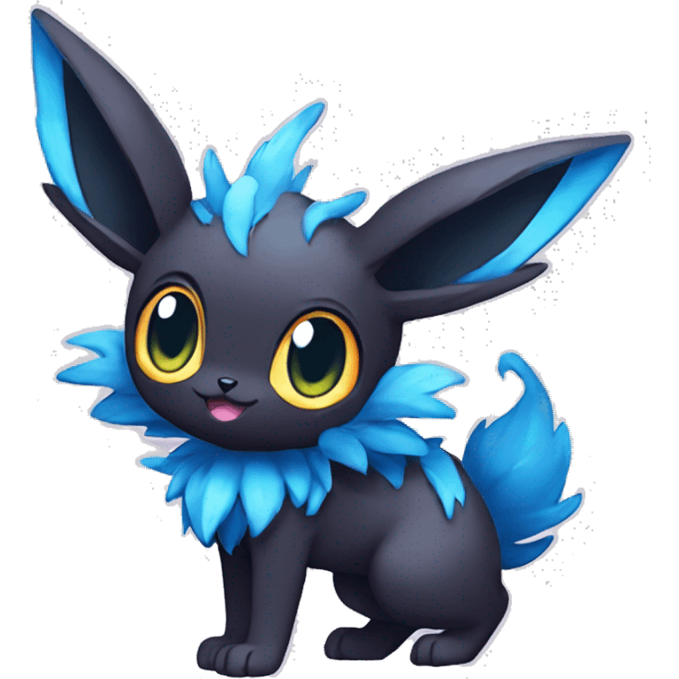 Colorful Dark Kawaii Eeveelution-Cute-Pokémon-fusion full body emoji