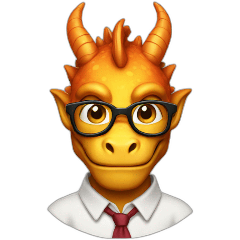 Dragon as a nerd emoji emoji