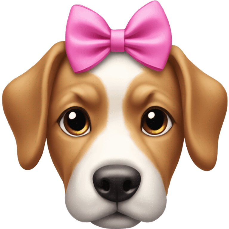 dog wearing a pink bow emoji