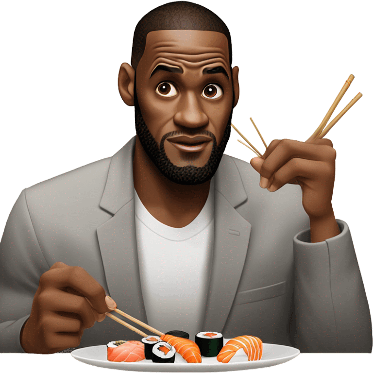 LeBron James eating sushi emoji